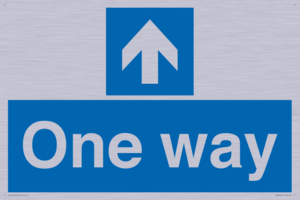 One way with up directional arrow